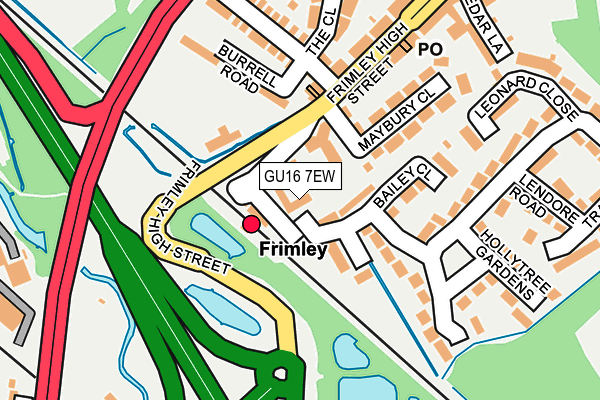 GU16 7EW map - OS OpenMap – Local (Ordnance Survey)