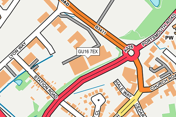 GU16 7EX map - OS OpenMap – Local (Ordnance Survey)