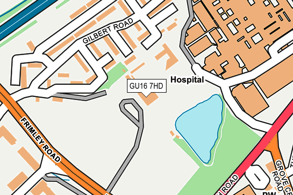 GU16 7HD map - OS OpenMap – Local (Ordnance Survey)