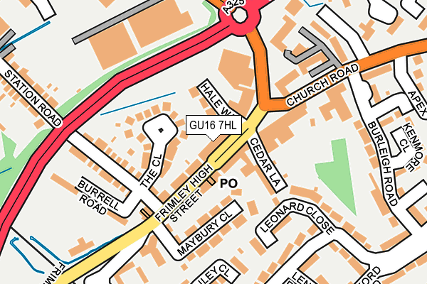 GU16 7HL map - OS OpenMap – Local (Ordnance Survey)