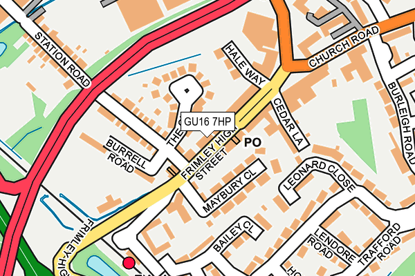 GU16 7HP map - OS OpenMap – Local (Ordnance Survey)