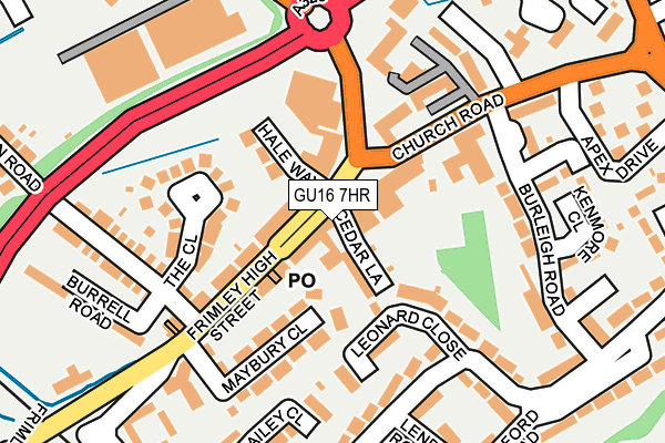 GU16 7HR map - OS OpenMap – Local (Ordnance Survey)