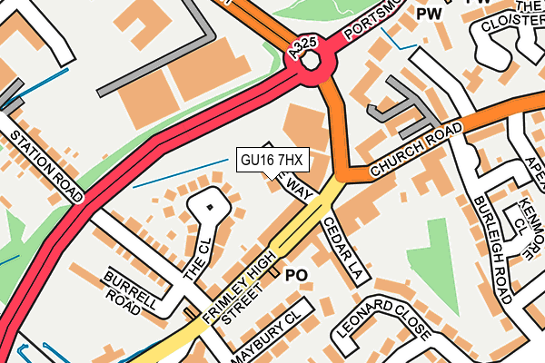 GU16 7HX map - OS OpenMap – Local (Ordnance Survey)