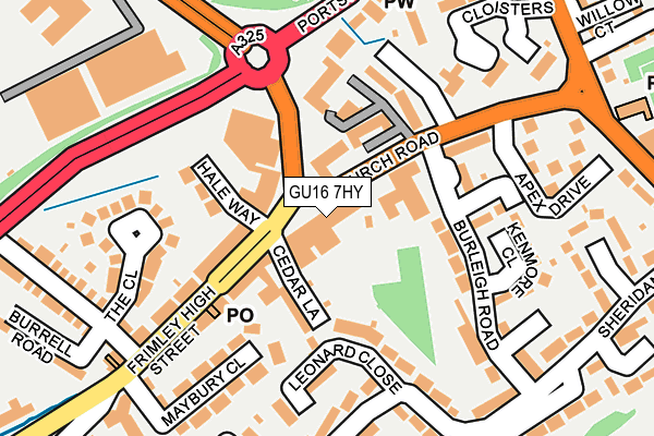 GU16 7HY map - OS OpenMap – Local (Ordnance Survey)