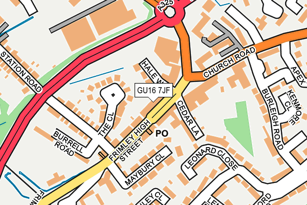 GU16 7JF map - OS OpenMap – Local (Ordnance Survey)