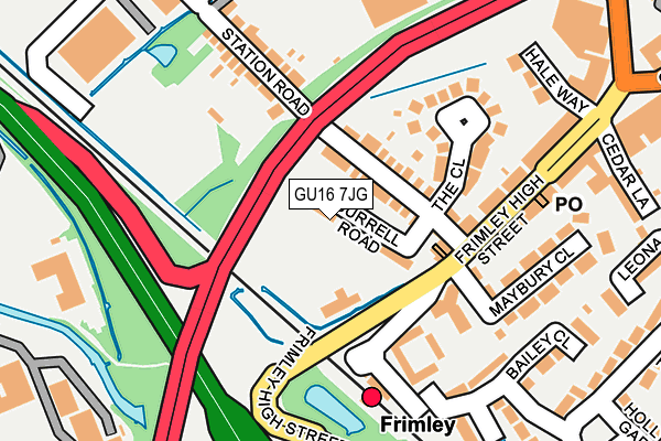 GU16 7JG map - OS OpenMap – Local (Ordnance Survey)