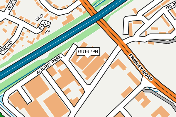 GU16 7PN map - OS OpenMap – Local (Ordnance Survey)