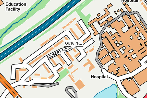 GU16 7RE map - OS OpenMap – Local (Ordnance Survey)
