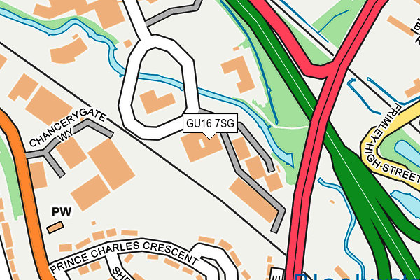 GU16 7SG map - OS OpenMap – Local (Ordnance Survey)