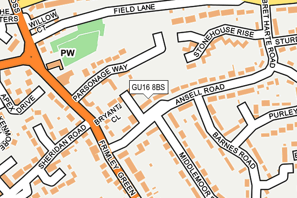 GU16 8BS map - OS OpenMap – Local (Ordnance Survey)