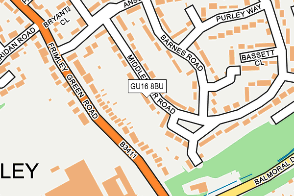 GU16 8BU map - OS OpenMap – Local (Ordnance Survey)