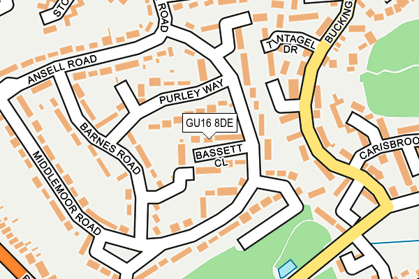 GU16 8DE map - OS OpenMap – Local (Ordnance Survey)
