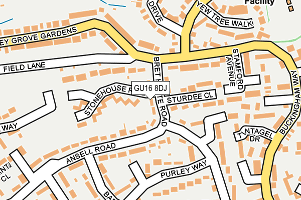 GU16 8DJ map - OS OpenMap – Local (Ordnance Survey)