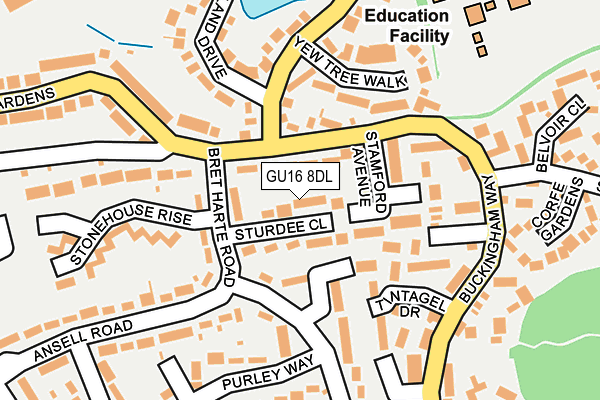 GU16 8DL map - OS OpenMap – Local (Ordnance Survey)