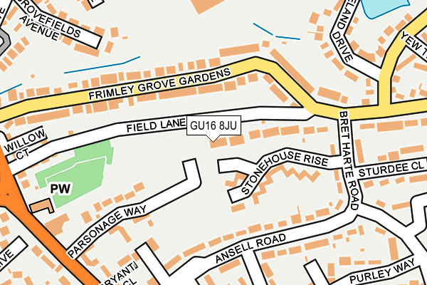 GU16 8JU map - OS OpenMap – Local (Ordnance Survey)