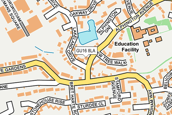 GU16 8LA map - OS OpenMap – Local (Ordnance Survey)