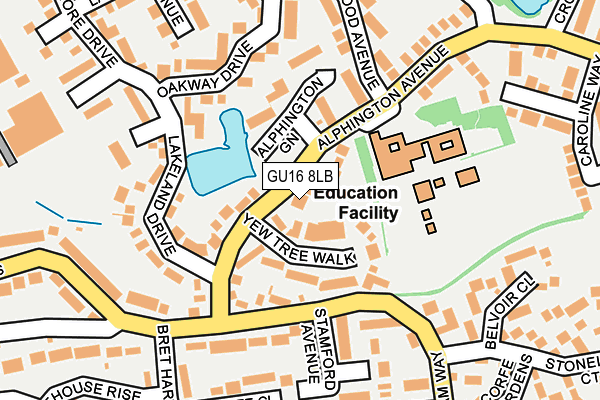 GU16 8LB map - OS OpenMap – Local (Ordnance Survey)