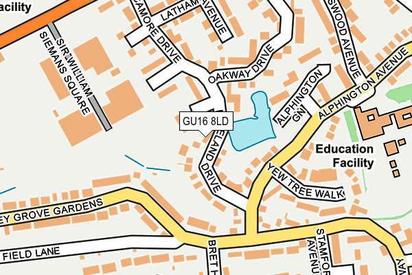 GU16 8LD map - OS OpenMap – Local (Ordnance Survey)