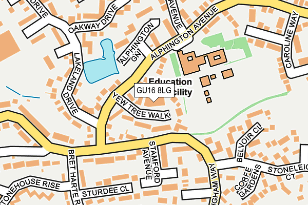 GU16 8LG map - OS OpenMap – Local (Ordnance Survey)