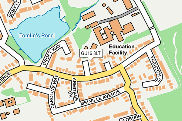 GU16 8LT map - OS OpenMap – Local (Ordnance Survey)