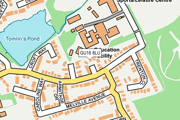 GU16 8LU map - OS OpenMap – Local (Ordnance Survey)
