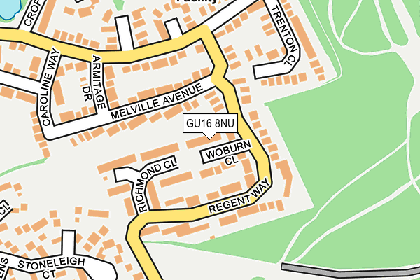 GU16 8NU map - OS OpenMap – Local (Ordnance Survey)