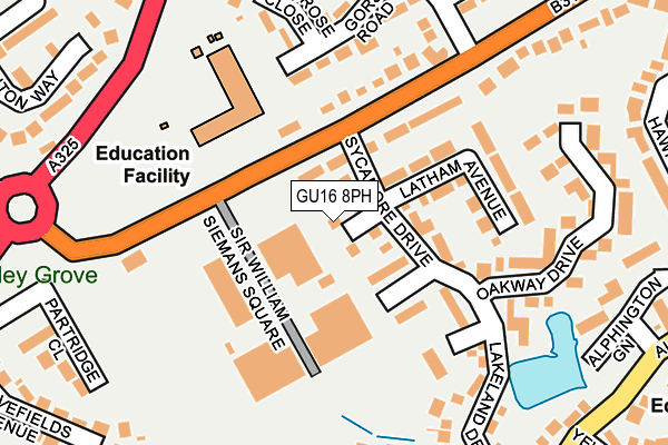 GU16 8PH map - OS OpenMap – Local (Ordnance Survey)