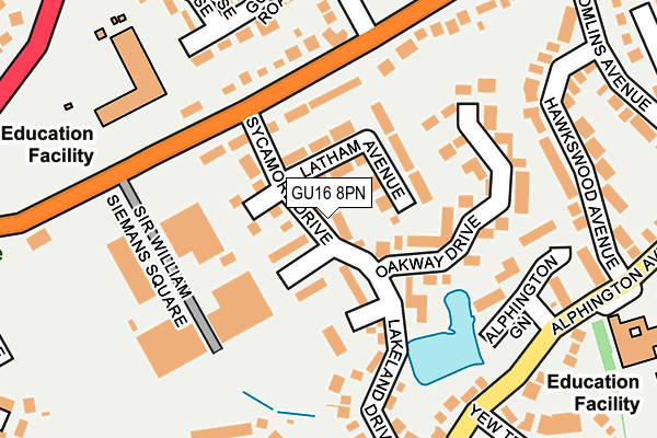 GU16 8PN map - OS OpenMap – Local (Ordnance Survey)