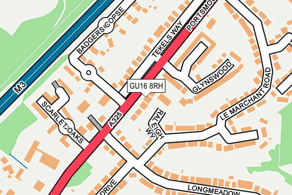 GU16 8RH map - OS OpenMap – Local (Ordnance Survey)