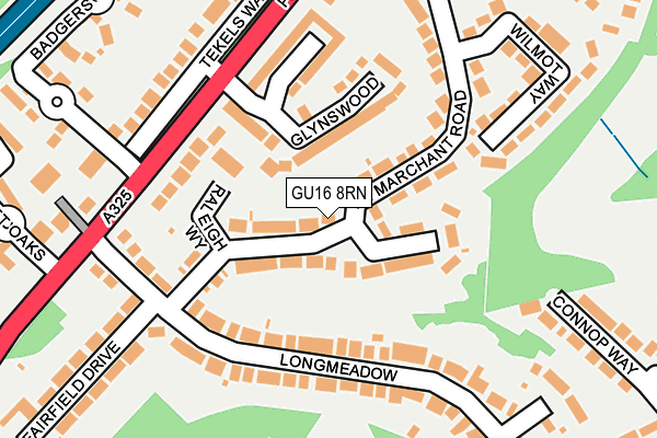 GU16 8RN map - OS OpenMap – Local (Ordnance Survey)