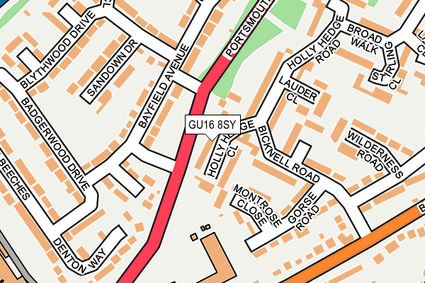 GU16 8SY map - OS OpenMap – Local (Ordnance Survey)