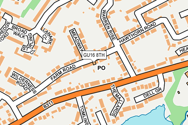 GU16 8TH map - OS OpenMap – Local (Ordnance Survey)