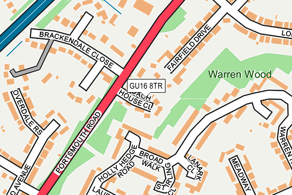 GU16 8TR map - OS OpenMap – Local (Ordnance Survey)