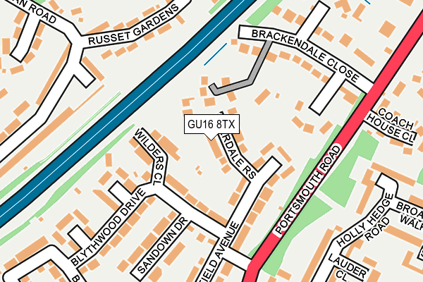 GU16 8TX map - OS OpenMap – Local (Ordnance Survey)