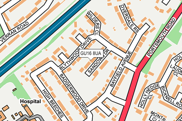 GU16 8UA map - OS OpenMap – Local (Ordnance Survey)