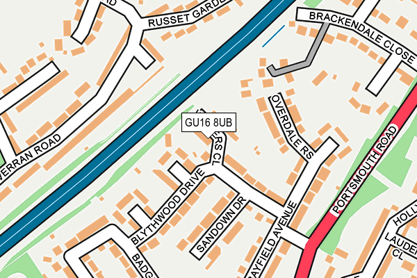 GU16 8UB map - OS OpenMap – Local (Ordnance Survey)