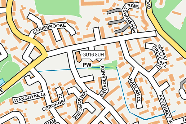 GU16 8UH map - OS OpenMap – Local (Ordnance Survey)