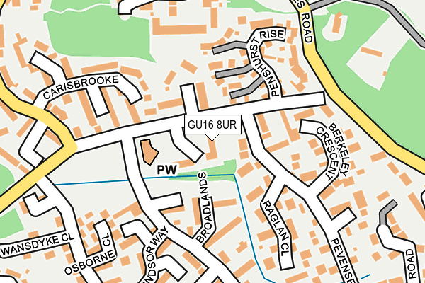 GU16 8UR map - OS OpenMap – Local (Ordnance Survey)