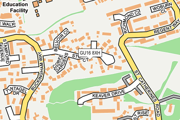 GU16 8XH map - OS OpenMap – Local (Ordnance Survey)
