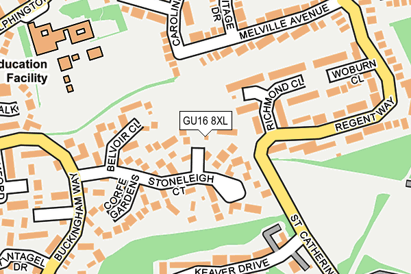GU16 8XL map - OS OpenMap – Local (Ordnance Survey)