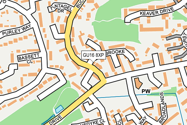 GU16 8XP map - OS OpenMap – Local (Ordnance Survey)