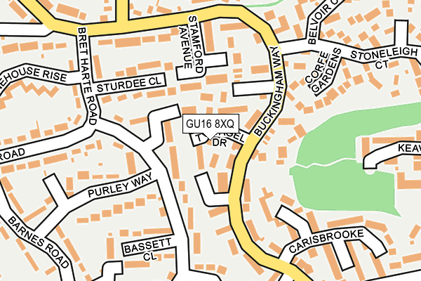 GU16 8XQ map - OS OpenMap – Local (Ordnance Survey)