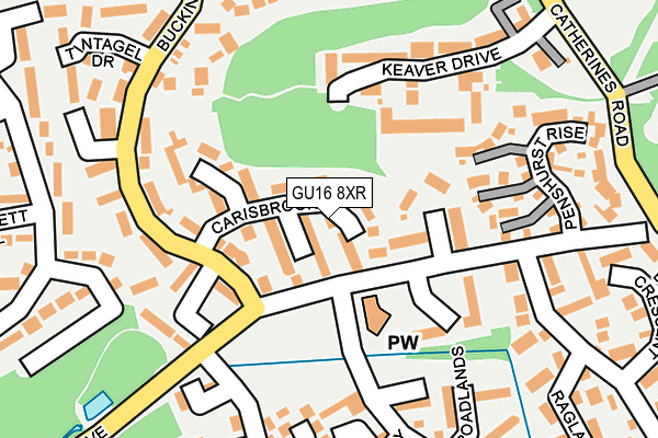 GU16 8XR map - OS OpenMap – Local (Ordnance Survey)