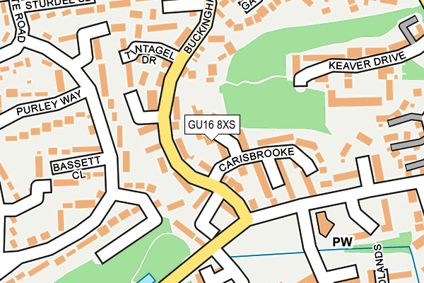 GU16 8XS map - OS OpenMap – Local (Ordnance Survey)