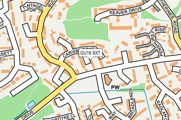 GU16 8XT map - OS OpenMap – Local (Ordnance Survey)