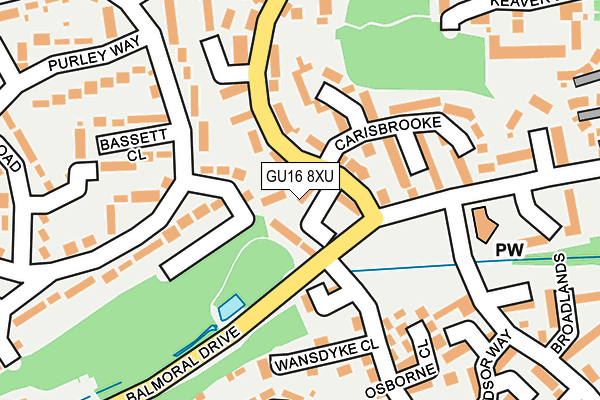 GU16 8XU map - OS OpenMap – Local (Ordnance Survey)