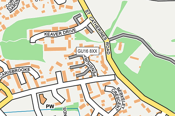 GU16 8XX map - OS OpenMap – Local (Ordnance Survey)