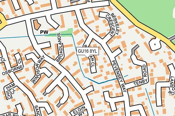 GU16 8YL map - OS OpenMap – Local (Ordnance Survey)