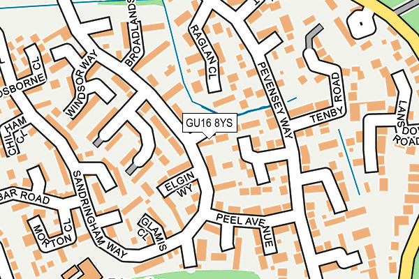 GU16 8YS map - OS OpenMap – Local (Ordnance Survey)