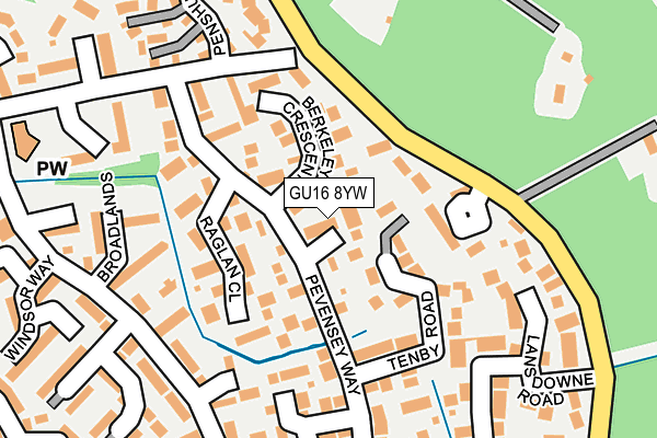 GU16 8YW map - OS OpenMap – Local (Ordnance Survey)